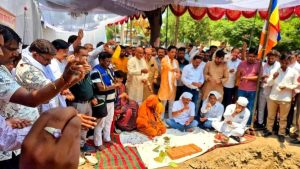 अशोक स्तम्भ के निर्माण का शिलान्यास (सोर्स- रिपोर्टर)