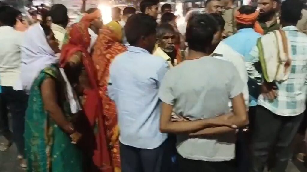 Police explaining to family members
