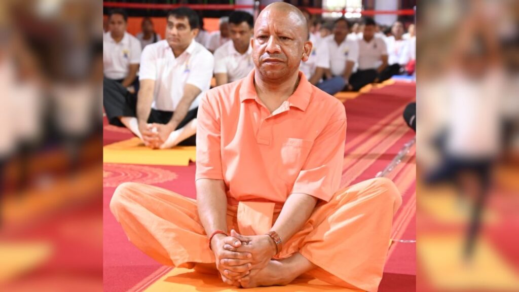 CM Yogi doing yoga
