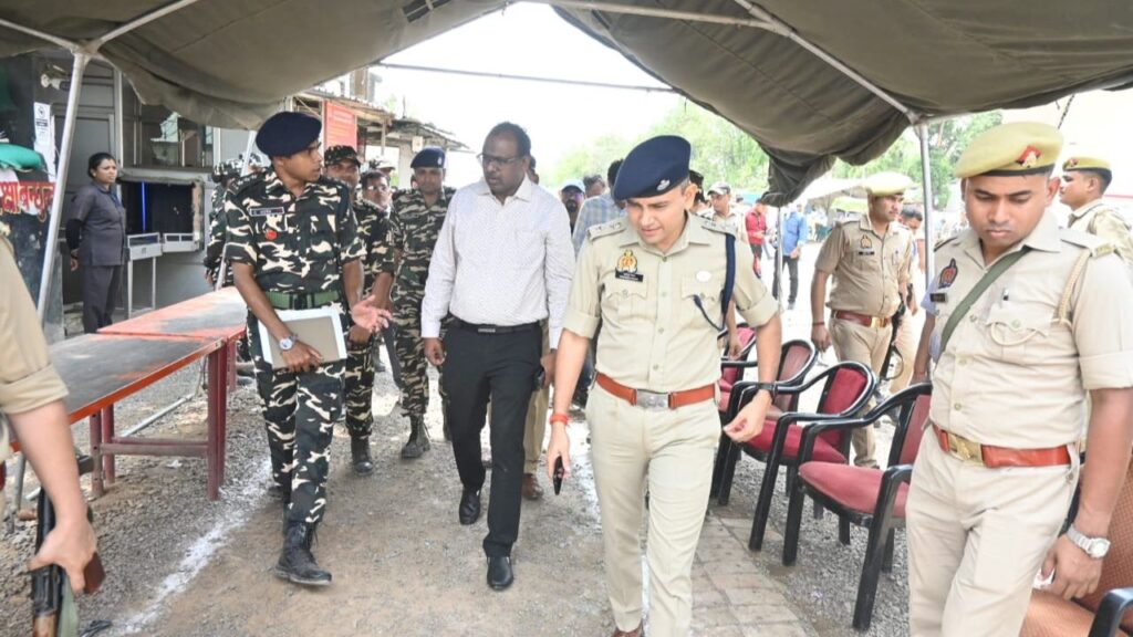 District Magistrate Santosh Kumar Sharma inspecting