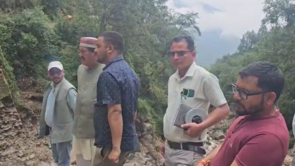 निरीक्षण करते हुए क्षेत्रीय विधायक 