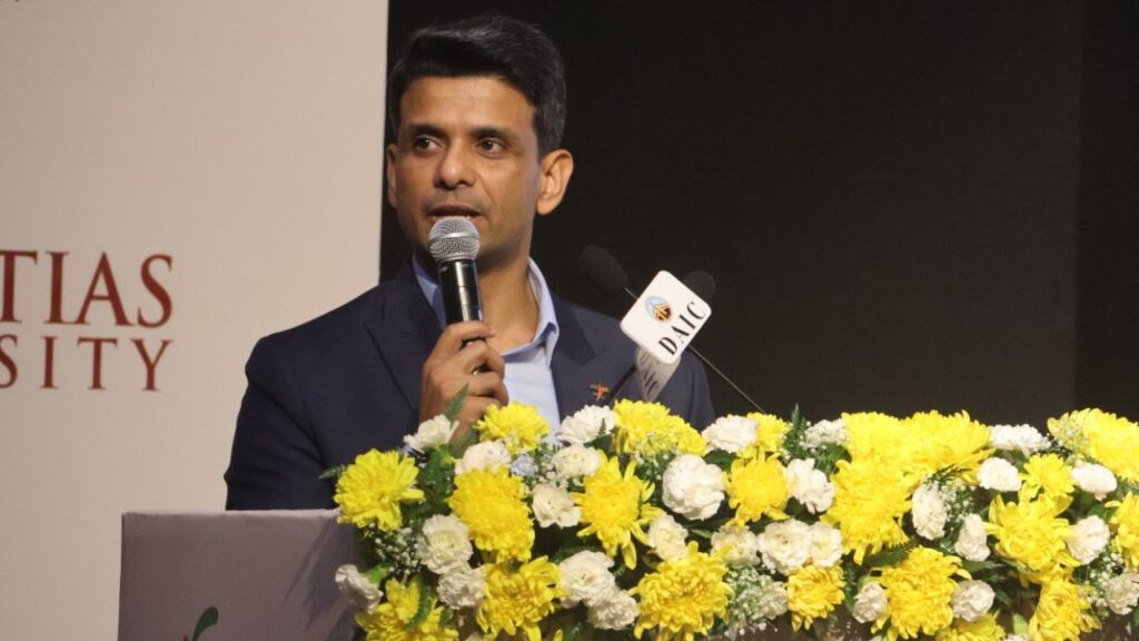 Astronaut Shubhanshu Shukla shared his experience from the stage
