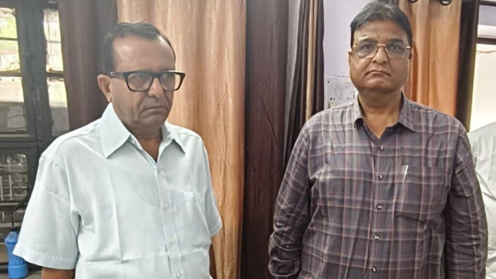 Rajkumar Assistant Engineer (in check shirt) and Bharat Bhushan Goyal