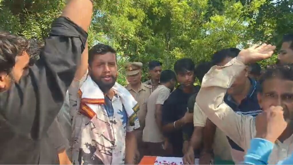 demonstration by villagers