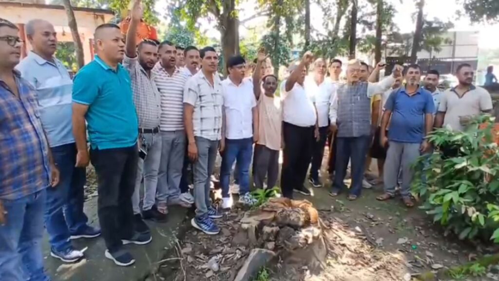Villagers protest against the District Development Authority