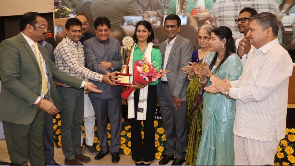 Manu Bhaker honoured with the Young India Award 2025