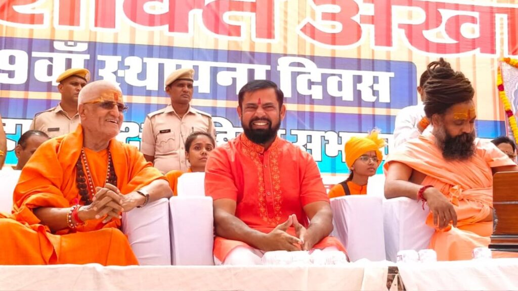 T Raja Singh arrived on the foundation day of Durga Shakti Akhara