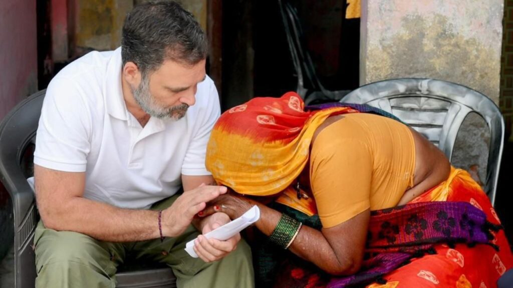 Rahul Gandhi consoling the victim's family