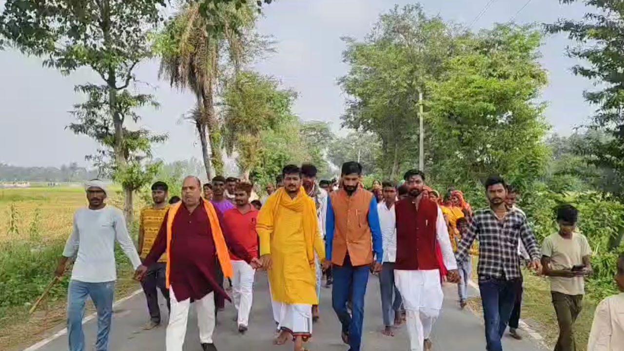 कोटवाधाम से निकाली गई पांच कोसी परिक्रमा यात्रा, श्रद्धालुओं का हुआ जोरदार स्वागत