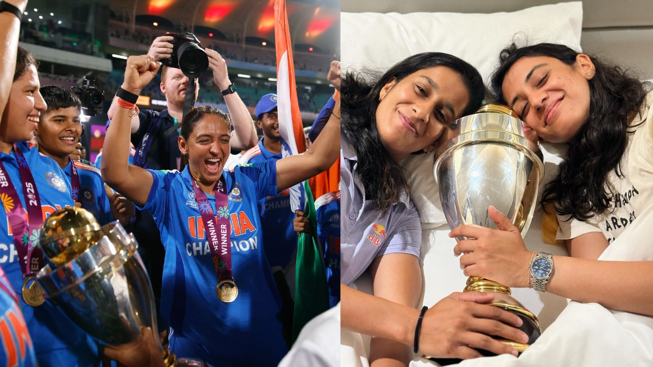 Photos: “क्या हम अभी भी सपना देख रहे हैं?” स्मृति-जेमिमा की ट्रॉफी संग फोटो हुई वायरल
