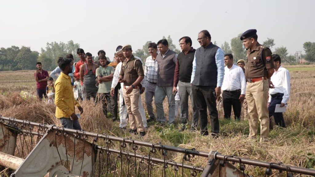 District Magistrate taking stock of stubble in the fields