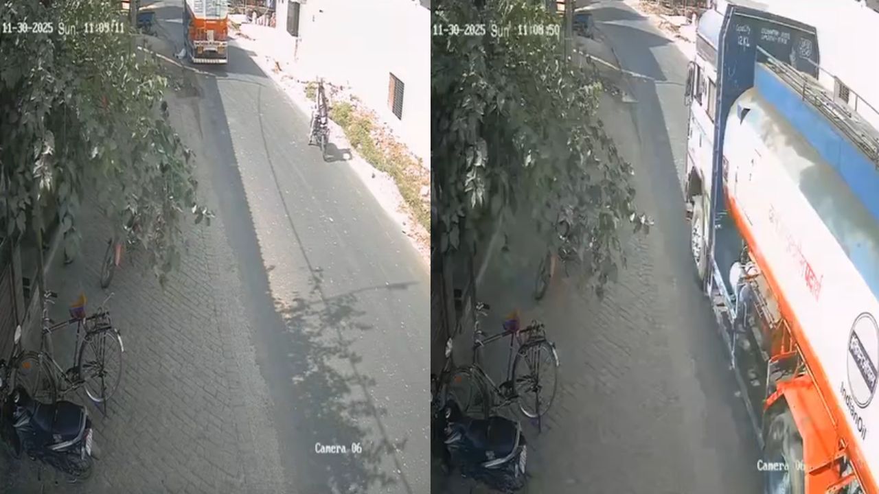 7 सेकंड में आई मौत: डीजल टैंकर ने कुचला एक व्यक्ति, सीसीटीवी में कैद दर्दनाक घटना