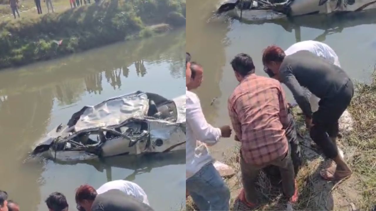 बरेली में बड़ा हादसा टला: बैगुल नदी में जा गिरी कार, जानें हादसे के बाद का मंजर