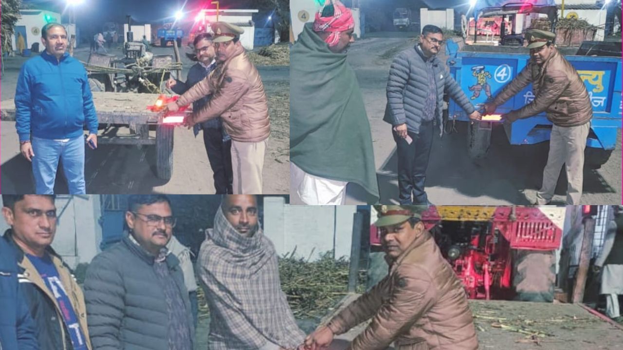 सहारनपुर में सड़क सुरक्षा को लेकर पुलिस का अनोखा कदम, रिफ्लेक्टर अभियान शुरू