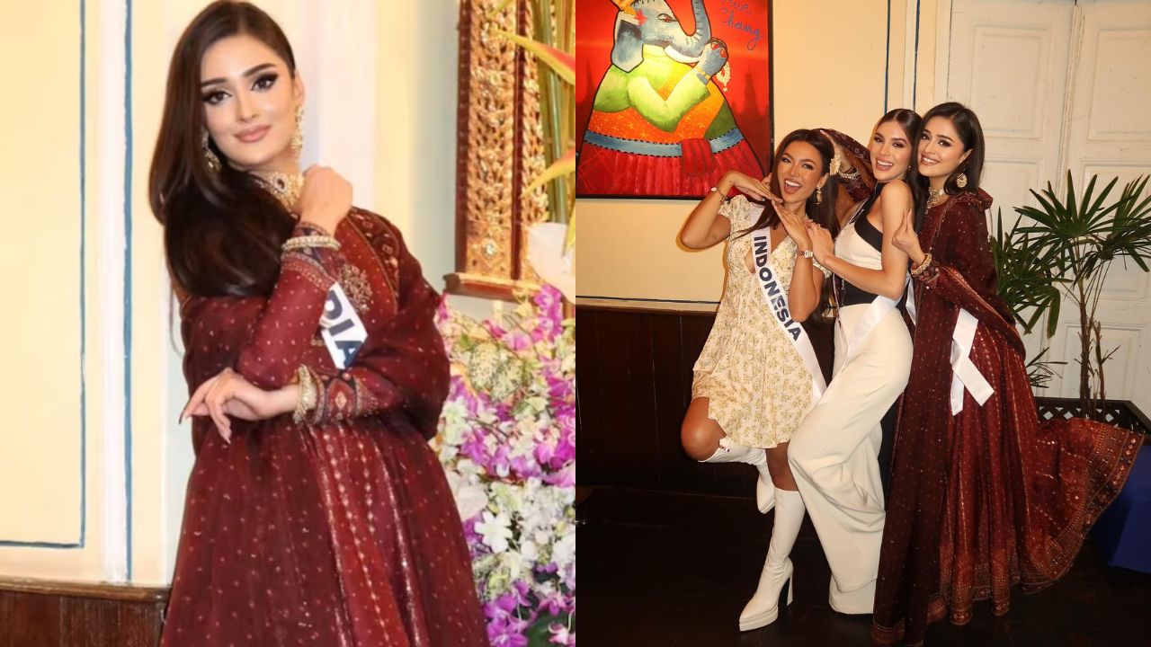 थाईलैंड के मंच पर भारतीय सुंदरी मनिका विश्वकर्मा का जलवा, अनारकली सूट और चोकर पर टिकी सबकी नजरें