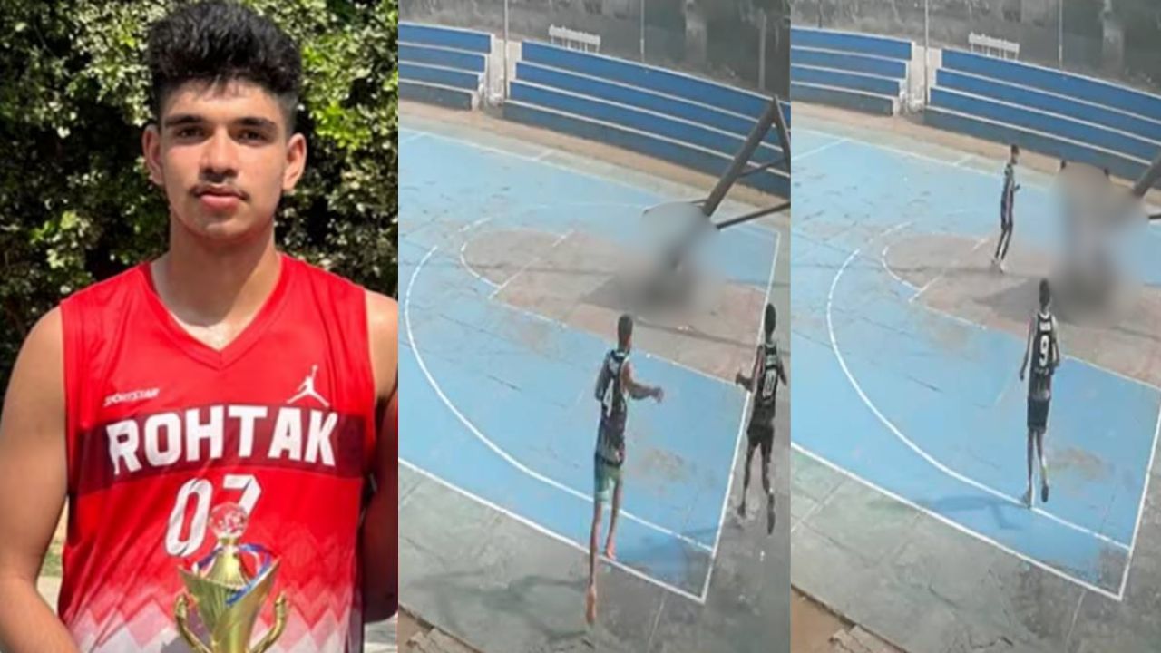 रोहतक में खेल मैदान पर दर्दनाक हादसा: नेशनल बास्केटबॉल खिलाड़ी हार्दिक की मौत, वायरल वीडियो से उठे सवाल