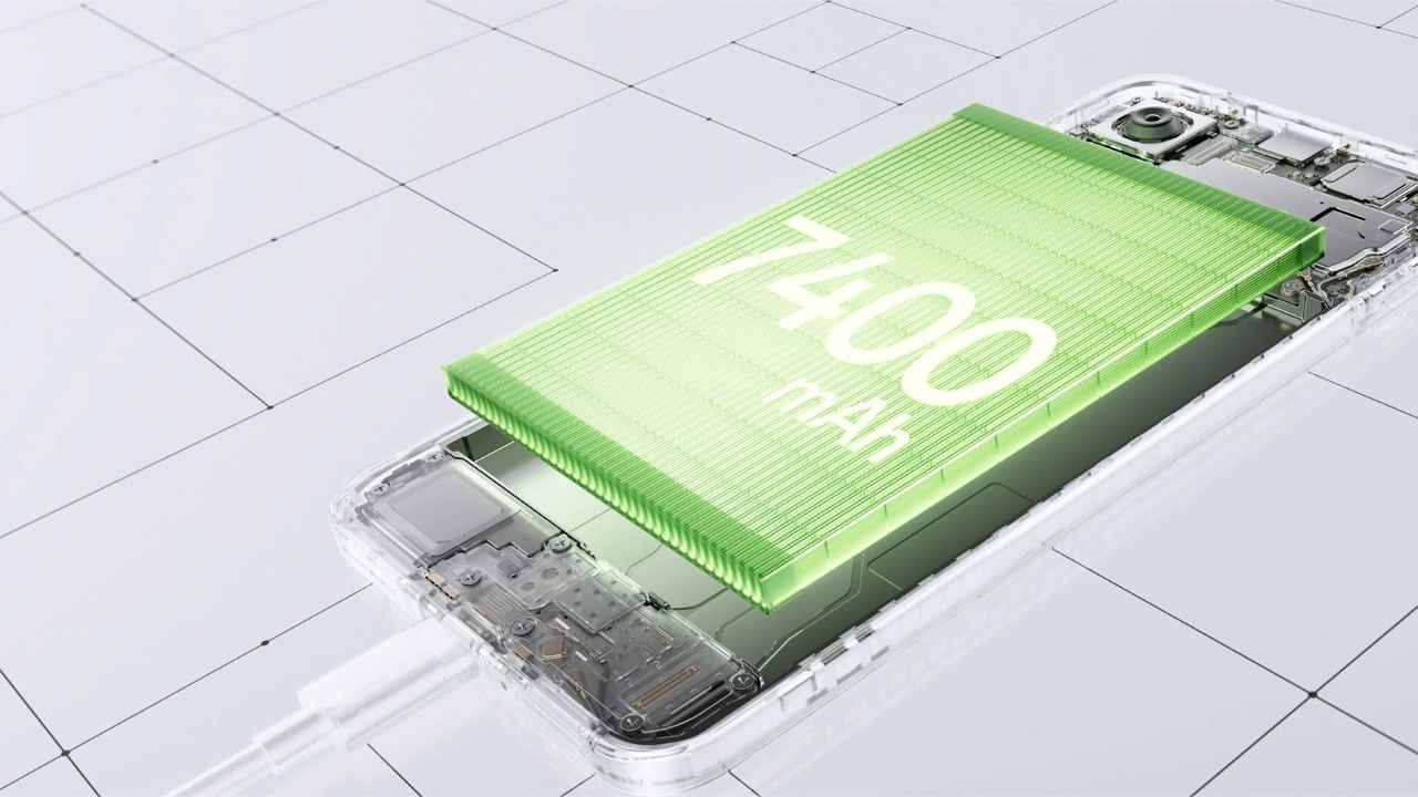 OnePlus 15R में 7,400mAh की बैटरी है, जो कंपनी के अनुसार चार साल के इस्तेमाल के बाद भी अपनी ओरिजिनल क्षमता का 80 प्रतिशत बनाए रखेगी। फोन में 80W वायर्ड फास्ट चार्जिंग सपोर्ट भी है, जिससे यूजर्स को चार्जिंग के दौरान त्वरित बैकअप मिलता है। (Img- OnePlus) OnePlus 15R में 7,400mAh की बैटरी है, जो कंपनी के अनुसार चार साल के इस्तेमाल के बाद भी अपनी ओरिजिनल क्षमता का 80 प्रतिशत बनाए रखेगी। फोन में 80W वायर्ड फास्ट चार्जिंग सपोर्ट भी है, जिससे यूजर्स को चार्जिंग के दौरान त्वरित बैकअप मिलता है। (Img- OnePlus)