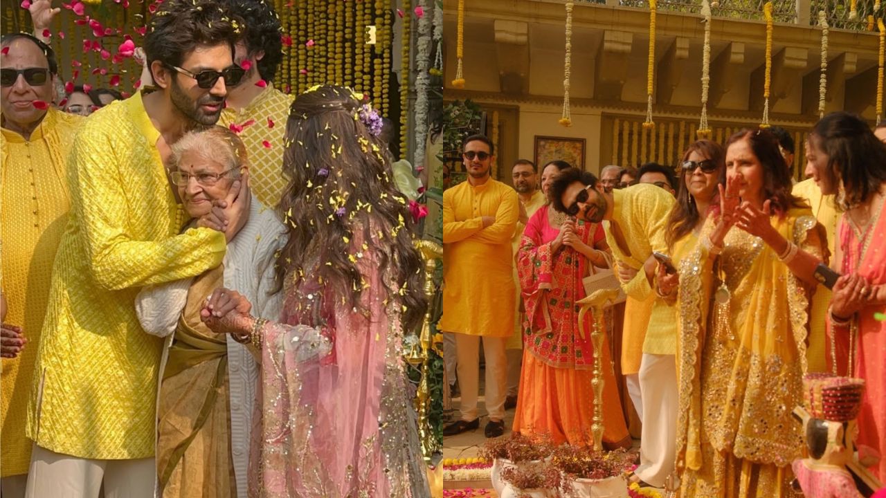 कार्तिक आर्यन ने हल्दी फंक्शन की कई तस्वीरें और वीडियो अपने इंस्टाग्राम अकाउंट पर शेयर की हैं। तस्वीरों में वे बहन के साथ नाचते, हंसते और शादी के जश्न में पूरी तरह डूबे नजर आए। (Img- Insta/Kartik Aryan) कार्तिक आर्यन ने हल्दी फंक्शन की कई तस्वीरें और वीडियो अपने इंस्टाग्राम अकाउंट पर शेयर की हैं। तस्वीरों में वे बहन के साथ नाचते, हंसते और शादी के जश्न में पूरी तरह डूबे नजर आए। (Img- Insta/Kartik Aryan)