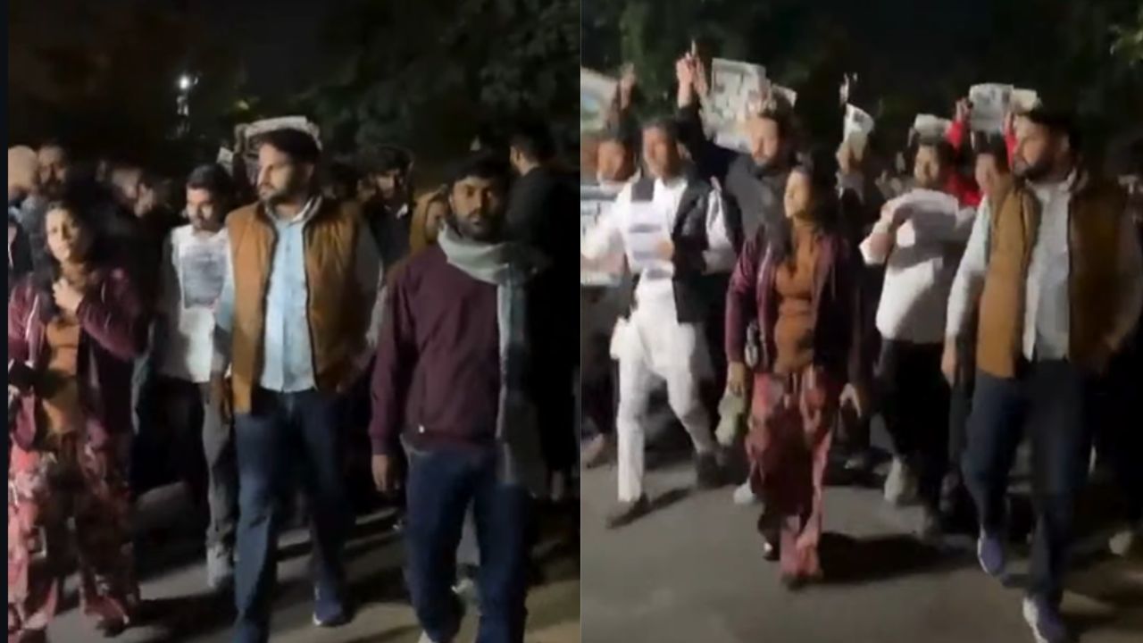 राजस्थान यूनिवर्सिटी के अरावली हॉस्टल में देर रात छात्रों का विरोध प्रदर्शन, सोशल मीडिया पर Video Viral