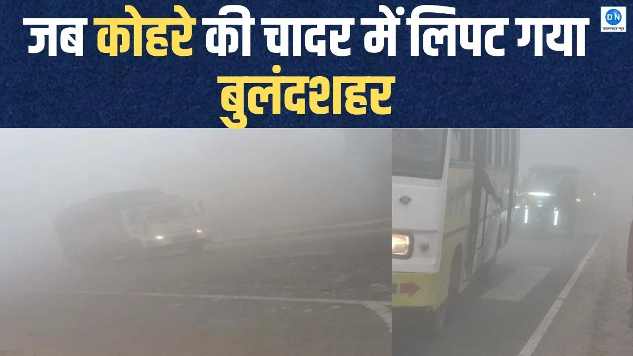 Video: धुंध में लिपटी बुलंदशहर की सड़कें, दृश्यता हुई शून्य, जनजीवन अस्त-व्यस्त