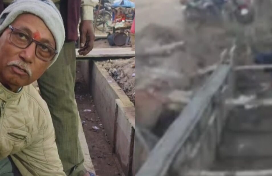 गोरखपुर में बड़ी लापरवाही, नाली निर्माण की गुणवत्ता पर उठे गंभीर सवाल, स्थानीयों में रोष