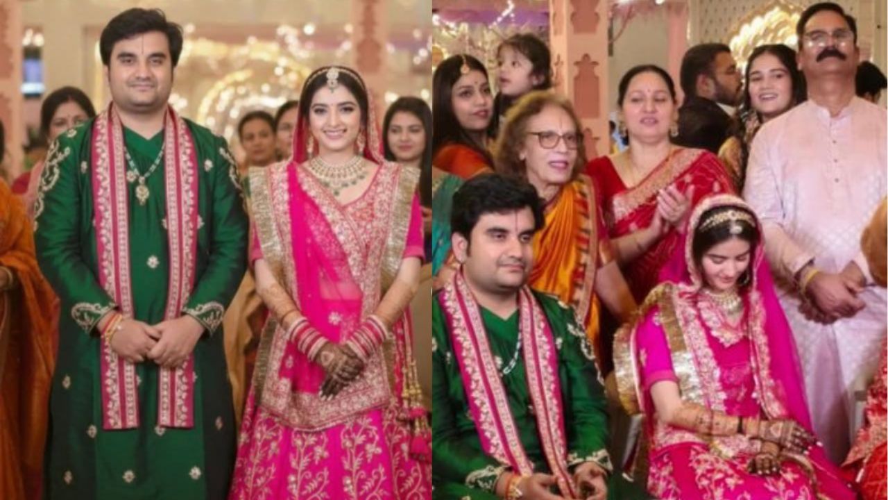 कथावाचक इंद्रेश उपाध्याय और शिप्रा शर्मा की शादी का Video Viral, सादगी और संस्कारों ने जीता लोगों का दिल