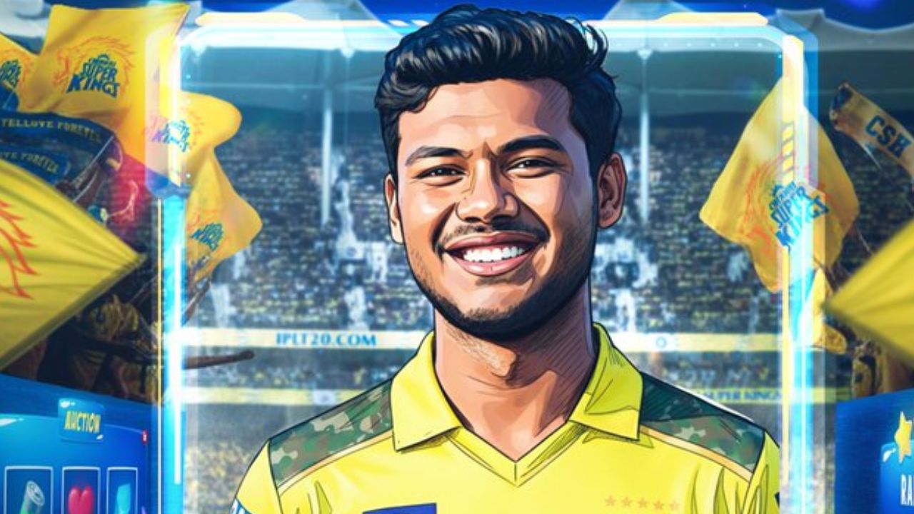 उन्नीस साल के कार्तिक शर्मा के लिए चेन्नई सुपर किंग्स और कोलकाता नाइट राइडर्स के बीच कड़ी बोली लगी। आखिरकार, CSK ने उन्हें ₹14.20 करोड़ में अपनी टीम में शामिल किया। उनकी विस्फोटक बल्लेबाजी और विकेटकीपिंग स्किल्स ने उन्हें ऑक्शन के सबसे महंगे अनकैप्ड खिलाड़ियों में से एक बना दिया। (IMG: CSK-X)