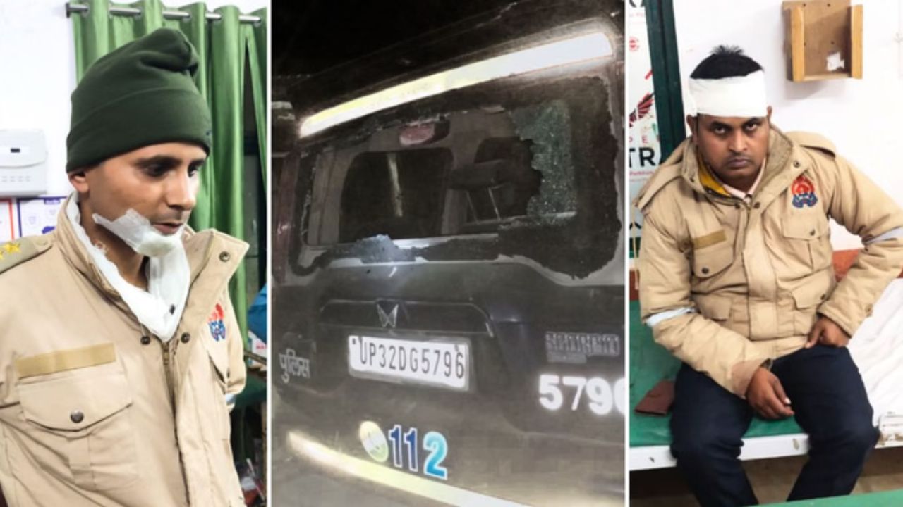 कुशीनगर में पुलिस बेबस, आरोपियों ने किया हमला, गाड़ी तोड़ी, चौकी प्रभारी समेत 3 घायल