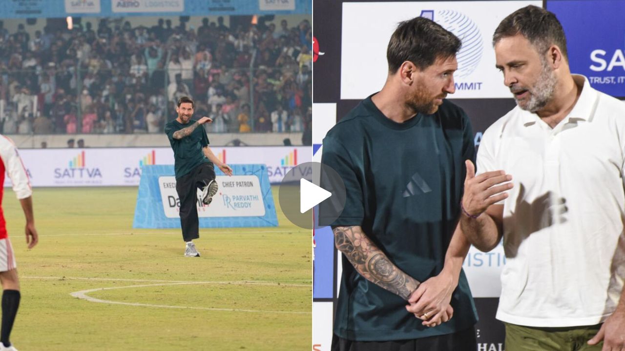 लियोनेल मेसी ने राहुल गांधी को दी खास जर्सी, हैदराबाद में खेला फुटबॉल- देखें VIDEO