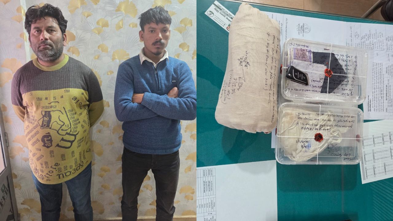 प्रतिबंधित ड्रग्स M.D.M.A की तस्करी करने वाले अंतर्राज्यीय गिरोह के 2 सदस्य गिरफ्तार, 80 लाख का ड्रग्स बरामद
