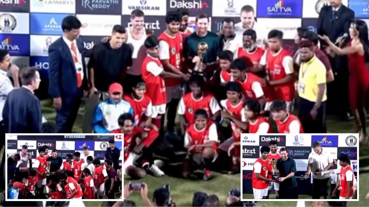 मेसी के सामने दिखी सियासी सादगी: युवा खिलाड़ियों के लिए राहुल गांधी ने छोड़ा मंच, वायरल हुआ पल