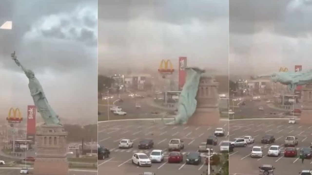 तेज तूफान का कहर: स्टैच्यू ऑफ लिबर्टी गिरी, वीडियो वायरल