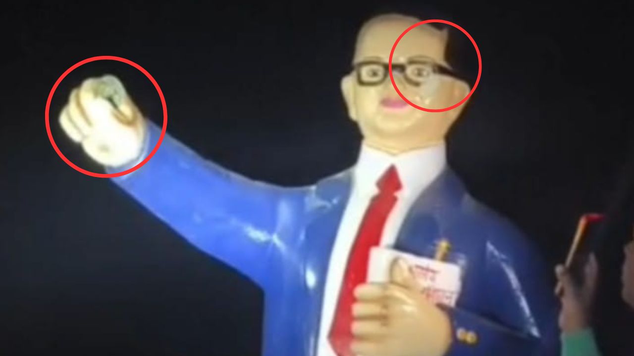 फरेंदा में अंबेडकर प्रतिमा क्षतिग्रस्त, ग्रामीणों में नाराजगी; मौके पर पहुंचे प्रशासनिक अधिकारी