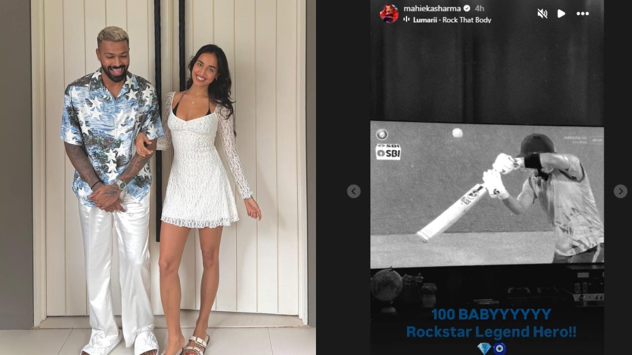 मैदान पर इतिहास रचने के बाद हार्दिक सोशल मीडिया पर भी ट्रेंड करने लगे। उनकी गर्लफ्रेंड/पार्टनर, महिका शर्मा ने इंस्टाग्राम स्टोरी पर उनकी इस उपलब्धि पर प्यार और गर्व भरा मैसेज शेयर किया। उन्होंने लिखा, मैदान पर इतिहास रचने के बाद हार्दिक सोशल मीडिया पर भी ट्रेंड करने लगे। उनकी गर्लफ्रेंड/पार्टनर, महिका शर्मा ने इंस्टाग्राम स्टोरी पर उनकी इस उपलब्धि पर प्यार और गर्व भरा मैसेज शेयर किया। उन्होंने लिखा,