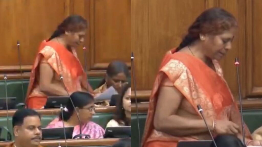 JDU MLA Vibha Devi taking oath