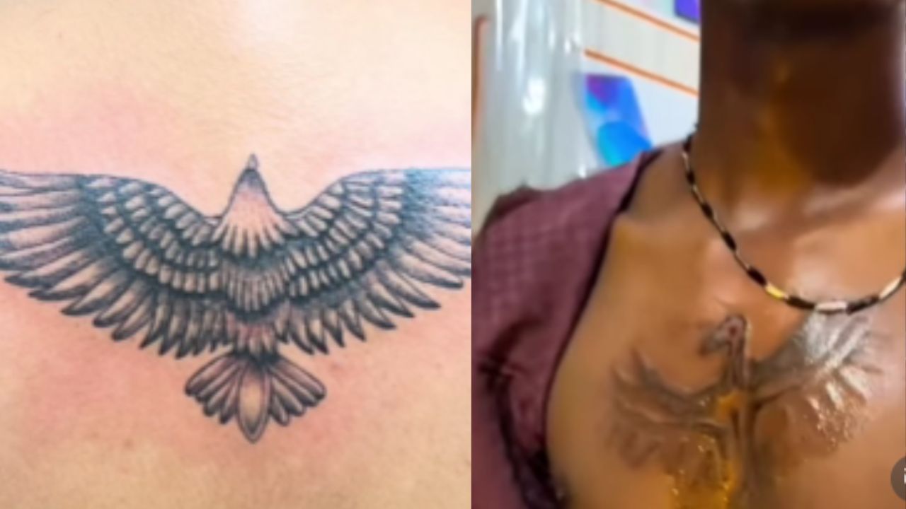 सोचा सुंदर परिंदा, निकला डरावना बाज…. सोशल मीडिया पर वायरल हो रहा है एक हैरान करने वाला टैटू वीडियो