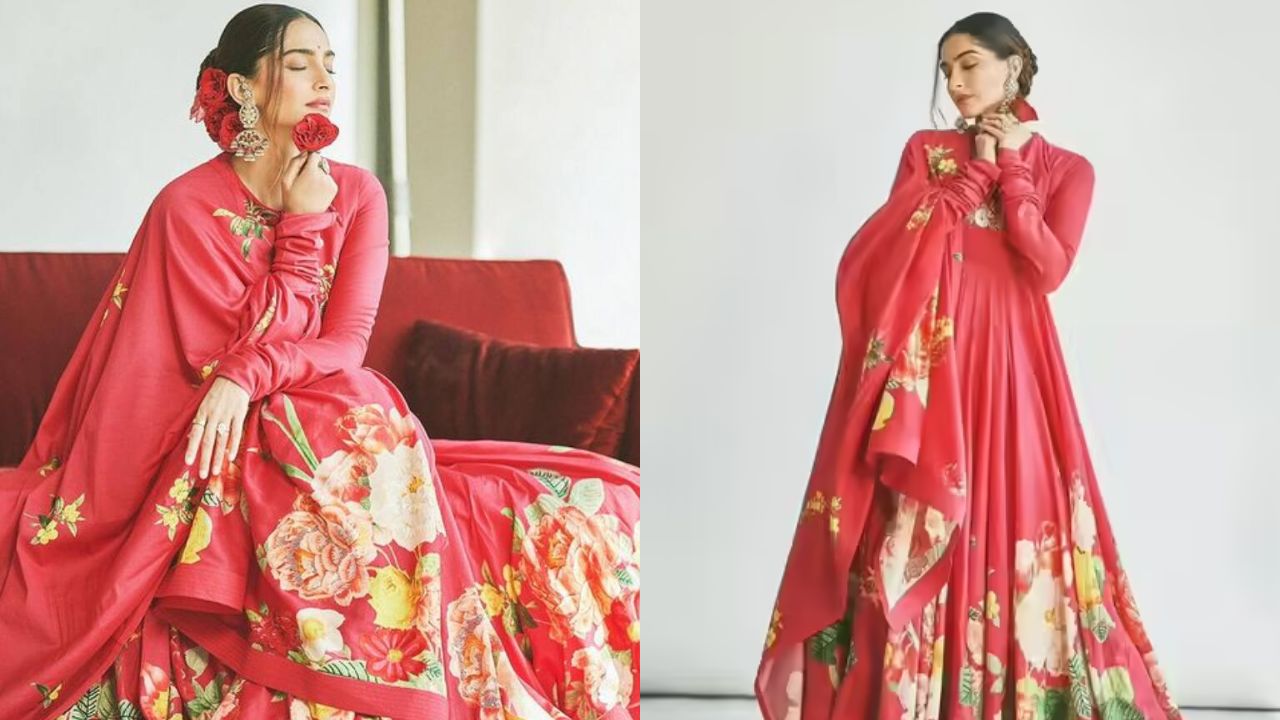 अनारकली सूट: अगर आप साड़ी से थोड़ा हटकर कुछ पहनना चाहती हैं, तो अनारकली सूट एक बेहतरीन विकल्प है। फ्लोई फैब्रिक और ट्रेडिशनल प्रिंट्स आपको एलिगेंट लुक देंगे। हल्की एम्ब्रॉयडरी वाला अनारकली संक्रांति पूजा और पारिवारिक कार्यक्रमों के लिए एकदम सही है। (Img- Internet)
