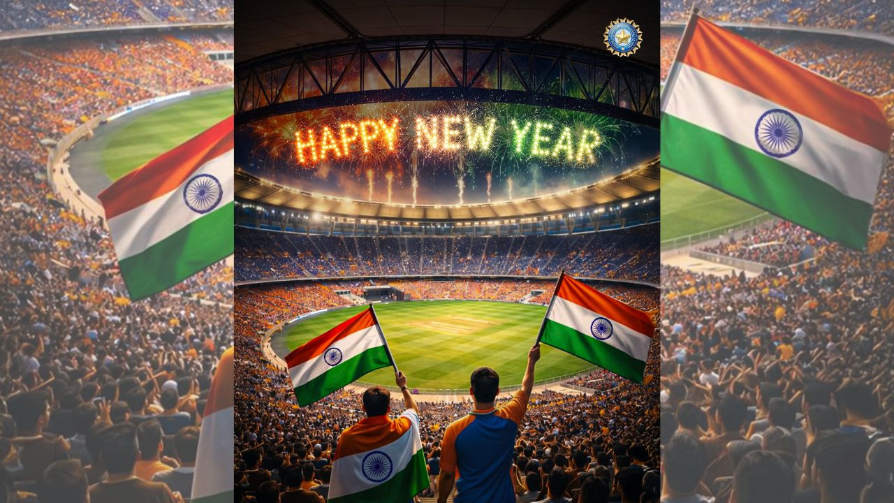 बीसीसीआई ने सोशल मीडिया पर न्यू ईयर की विशेष पोस्ट साझा की। पोस्ट में भारतीय क्रिकेट और फैंस के लिए शुभकामनाएं दी गईं। नए साल में टीम इंडिया की सफलता की उम्मीद जताई गई। फैंस ने बीसीसीआई के संदेश को खूब सराहा। (Img: X)