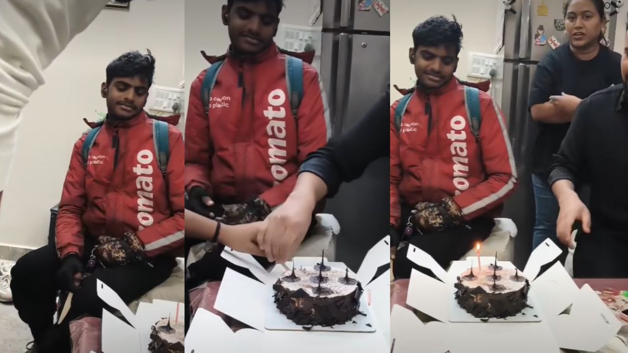 कस्टमर ने रचा इंसानियत का उदाहरण: डिलीवरी बॉय को घर बुलाकर दिया बर्थडे सरप्राइज, वीडियो वायरल