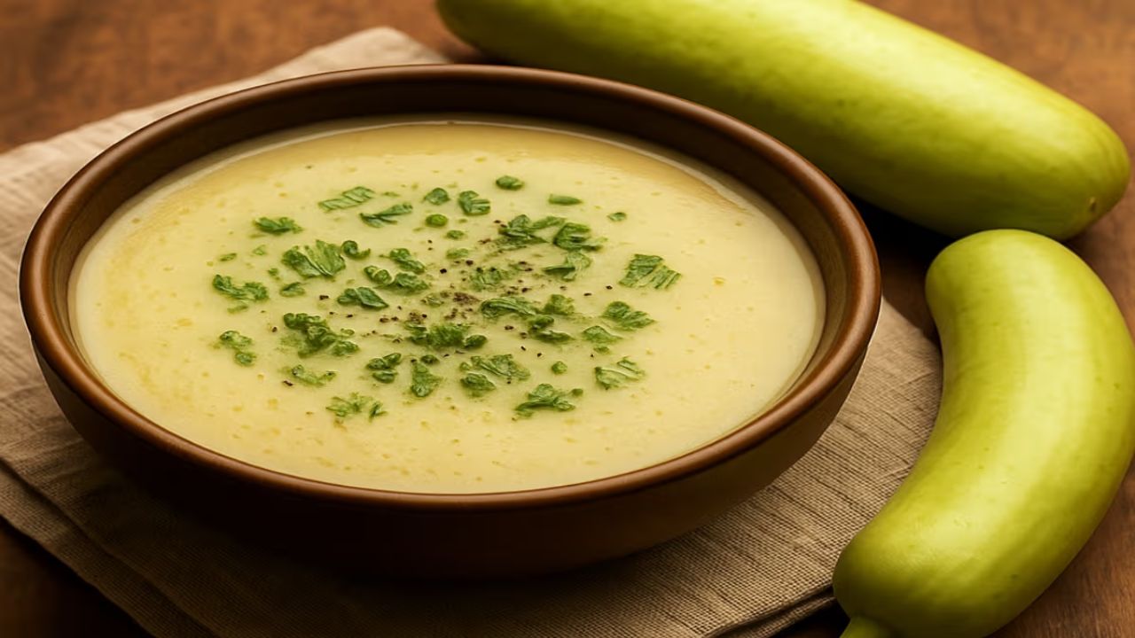 हल्का मसालेदार लौकी का सूप रात के खाने के लिए उत्तम है। यह कम कैलोरी वाला होता है और पाचन को आराम देता है। सूप में हल्के मसाले और ताजी हरी सब्जियां मिलाने से इसका स्वाद बढ़ता है और यह शरीर को हाइड्रेटेड और हल्का रखता है।(फोटो सोर्स- इंटरनेट)