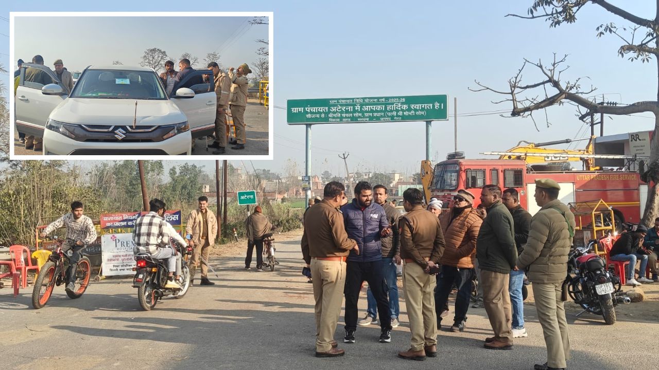 कपसाड़ में पुलिस का लॉकडाउन मॉडल: आधार कार्ड दिखाओ गांव में एंट्री पाओ, गाड़ी से MLA का स्टीकर हटाया, Video