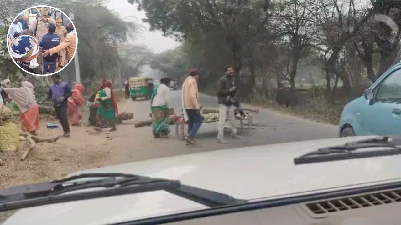 एटा में बवाल: पैमाइश के दौरान राजस्व टीम पर हमला, रोड जाम कर कार के शीशे तोड़े