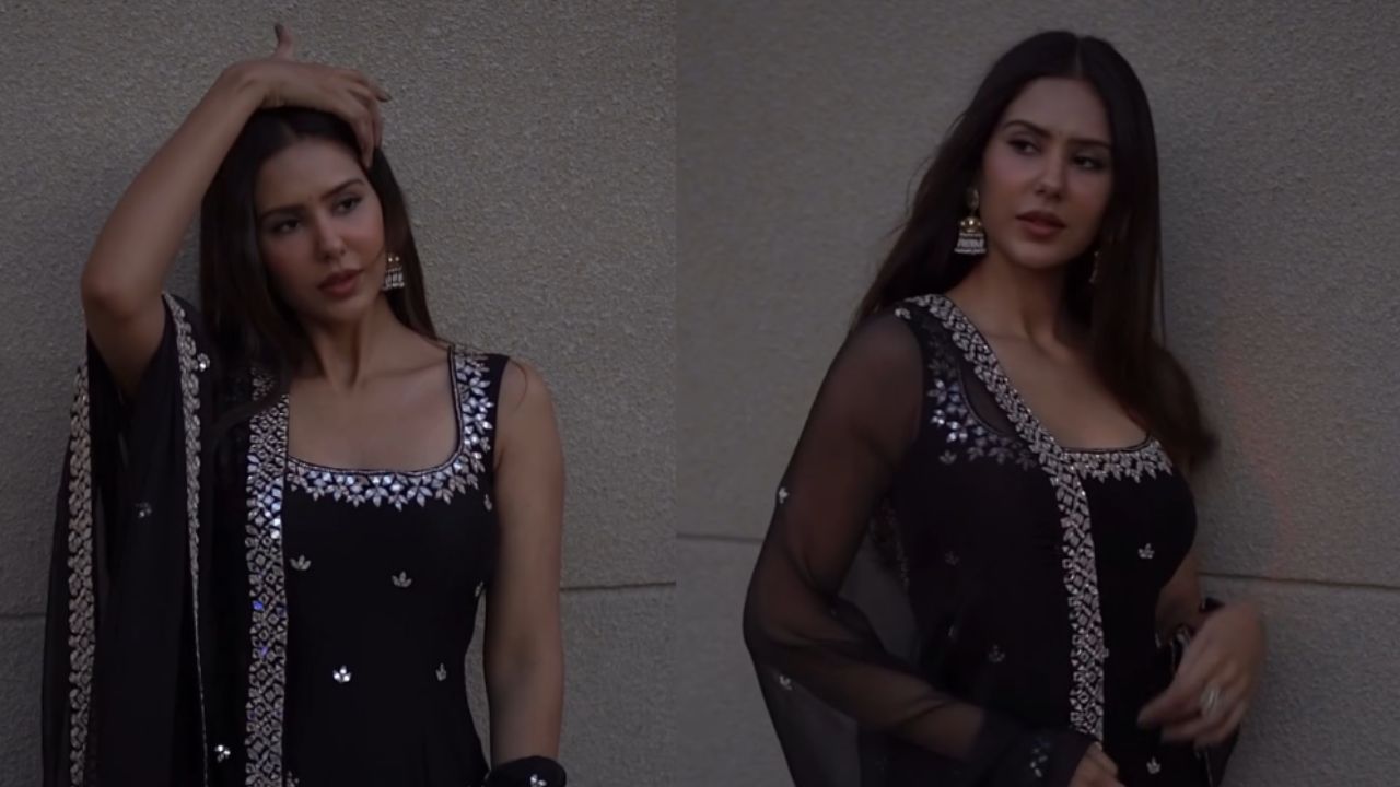 ब्लैक कट स्लीव चूड़ीदार सूट पर सिल्वर जरी वर्क मॉडर्न एलिगेंस दिखाता है। यह लुक लोहड़ी की इवनिंग पार्टी के लिए स्टाइलिश और क्लासी ऑप्शन है। (Img Source: Insta/sonambajwa) ब्लैक कट स्लीव चूड़ीदार सूट पर सिल्वर जरी वर्क मॉडर्न एलिगेंस दिखाता है। यह लुक लोहड़ी की इवनिंग पार्टी के लिए स्टाइलिश और क्लासी ऑप्शन है। (Img Source: Insta/sonambajwa)