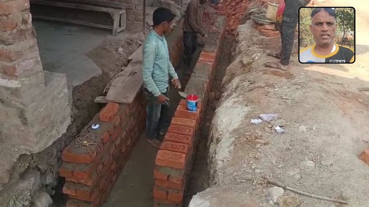 सोनभद्र के बिल्ली मारकुंडी में नाली निर्माण पर विवाद, ग्रामीणों ने घटिया सामग्री का लगाया आरोप