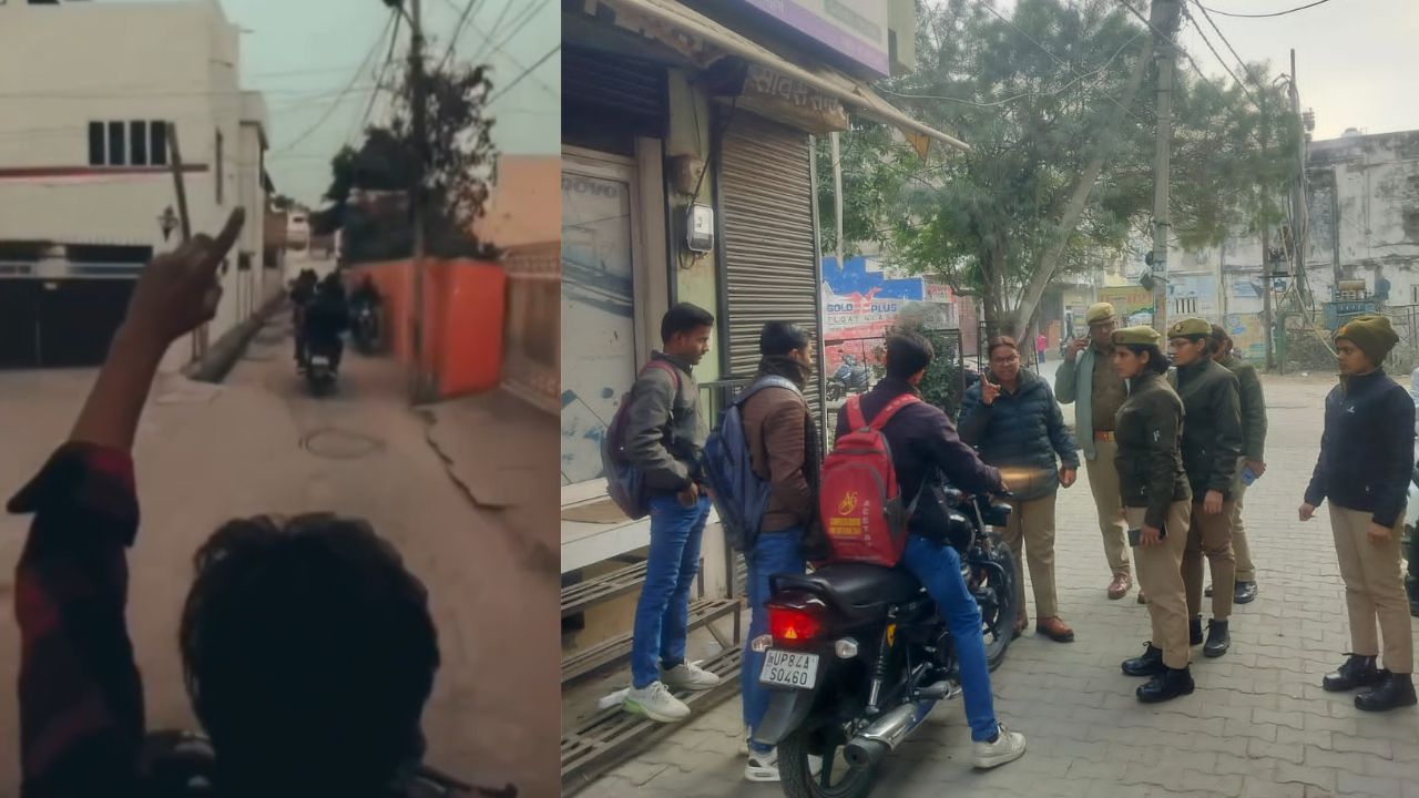मैनपुरी में बाइकर्स गैंग का हुड़दंग,छात्राओं से छेड़छाड़ पर मचा बवाल, Video Viral