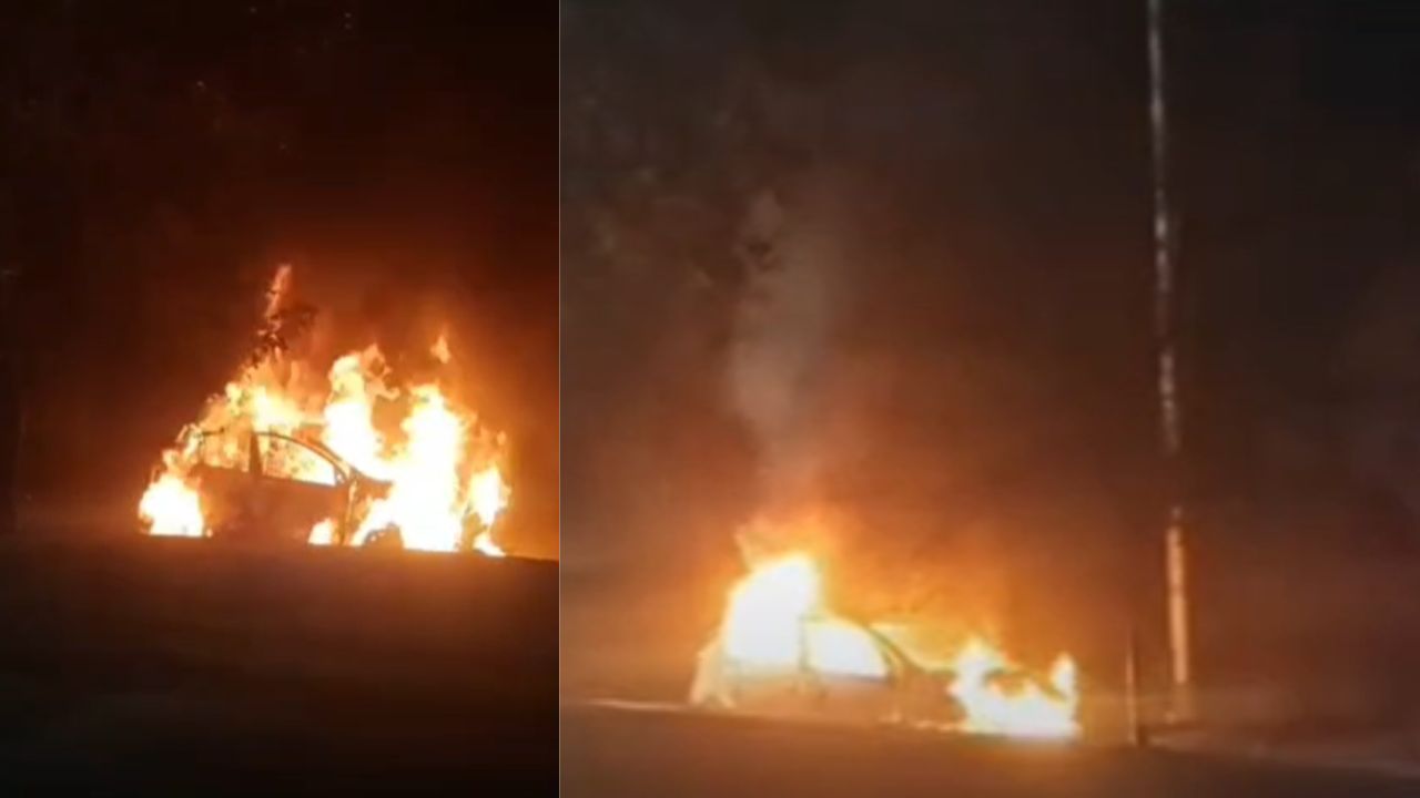 आगरा में आग: कार में जिंदा जलकर चालक की माैत, LIC में करता था काम