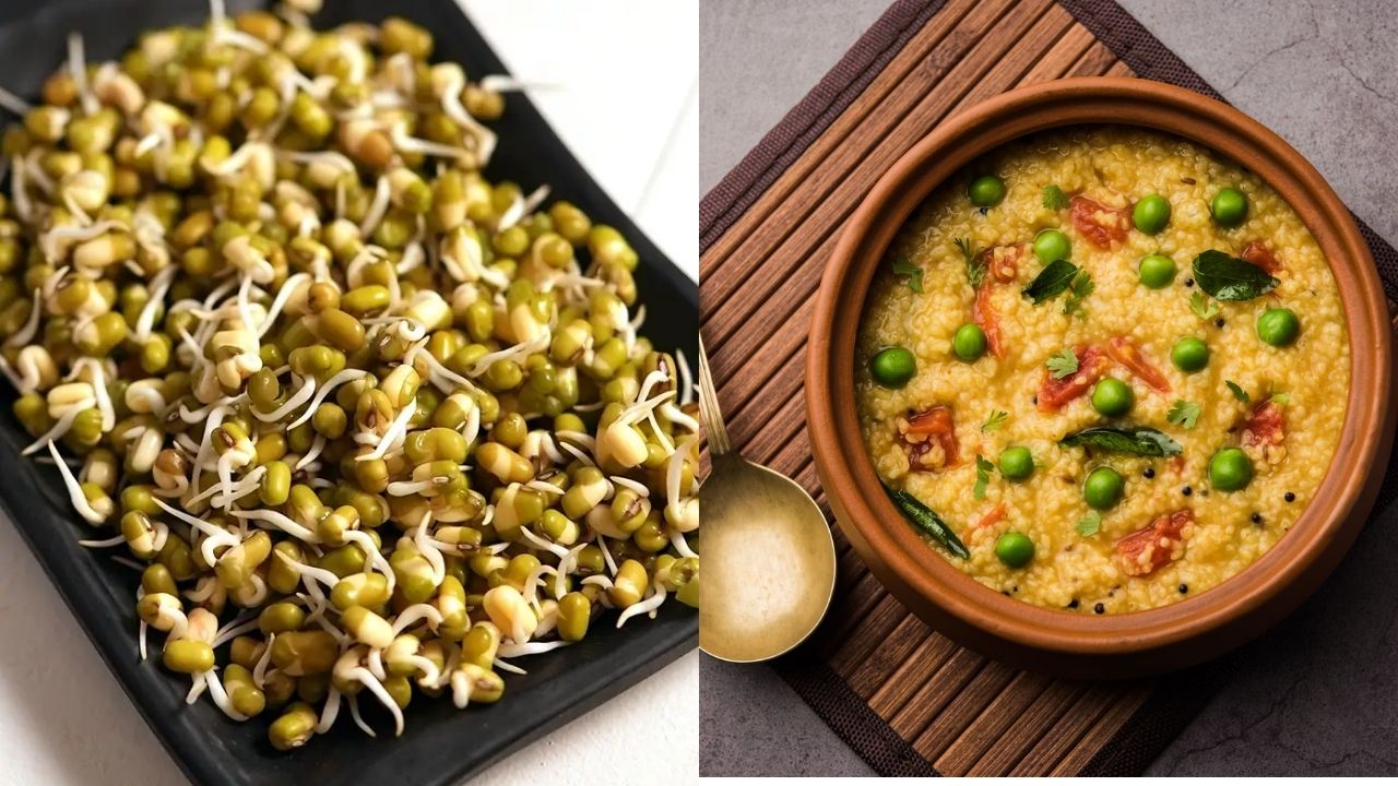 स्प्राउट्स और दलिया: अंकुरित मूंग और दलिया ऐसा नाश्ता हैं जो लंबे समय तक ऊर्जा देते हैं। इनमें फाइबर, पोटैशियम और कॉम्प्लेक्स कार्बोहाइड्रेट होते हैं, जो हार्ट पर दबाव कम करते हैं। बिना नमक या कम नमक के सेवन से ब्लड प्रेशर संतुलित रहता है। (Img- Internet)
