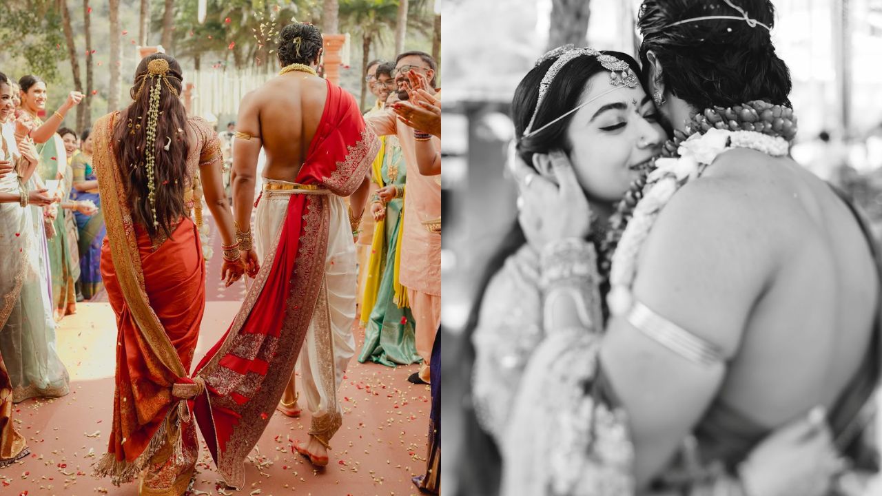 कपल की शादी की तस्वीरें सामने आते ही सोशल मीडिया पर बधाइयों की बाढ़ आ गई है। फैंस और सेलेब्रिटीज दोनों को इस रॉयल जोड़ी का लुक बेहद पसंद आ रहा है। तेलुगु और कोडवा परंपराओं के संगम से सजी यह शादी साउथ इंडस्ट्री की सबसे चर्चित शादियों में शामिल हो गई है। (Img- Instagram)