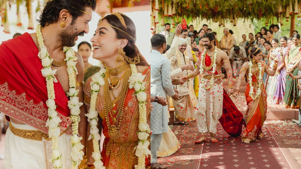 तस्वीरें शेयर करते हुए रश्मिका ने अपने पति के लिए लंबा और भावुक कैप्शन लिखा। उन्होंने लिखा, “मेरे प्यारे दोस्तों, मिलिए ‘मेरे पति’ श्री विजय देवरकोंडा से! वो इंसान जिसने मुझे सच्चे प्यार का एहसास कराया, जिसने मुझे हर दिन बड़े सपने देखने की प्रेरणा दी।” (Img- Instagram)