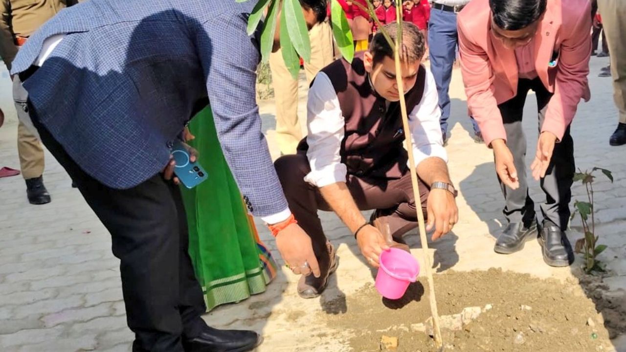 DM Amit Pal planted trees in the school premises